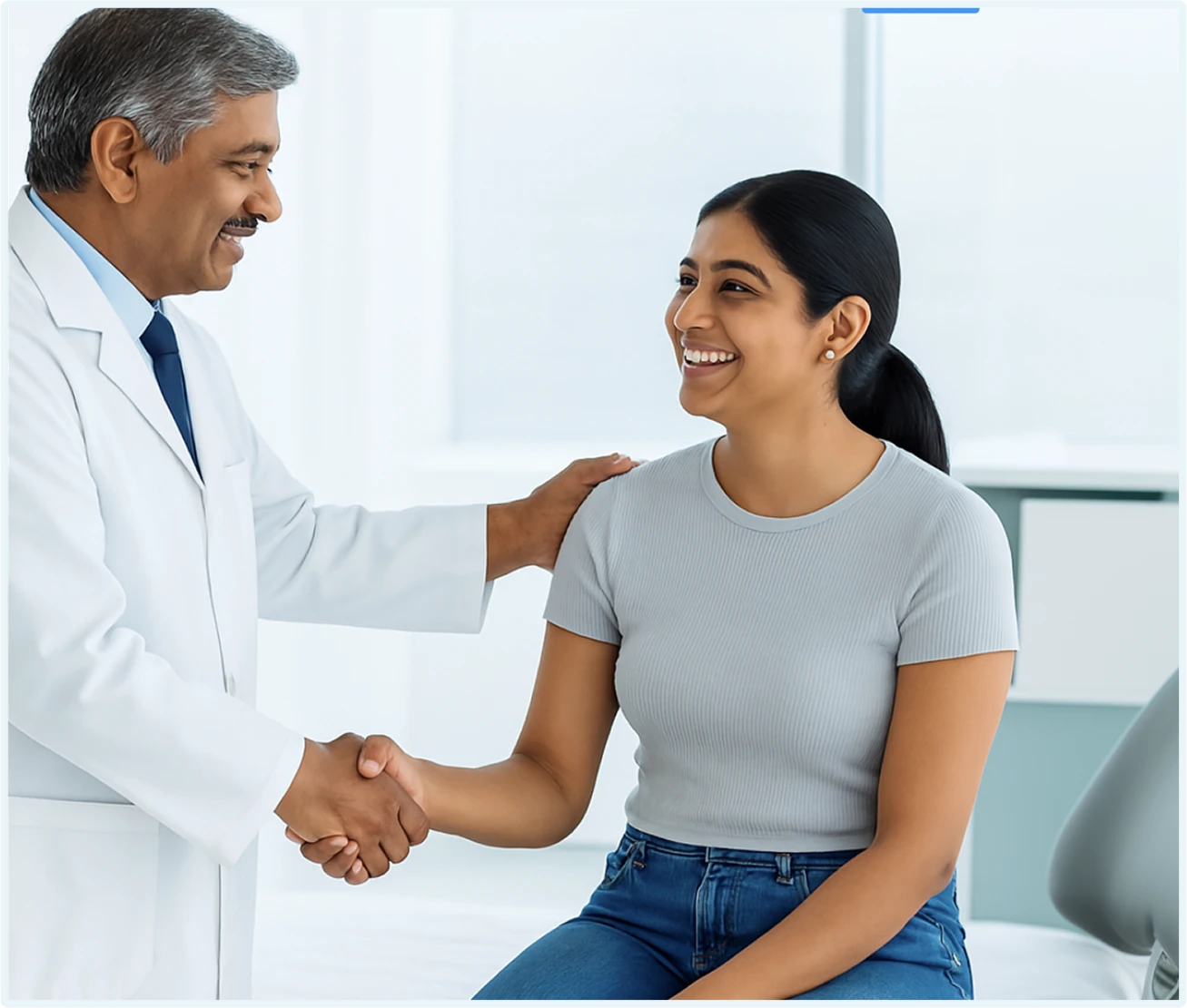 Doctor consulting a patient at Core Pain and Dental Clinic